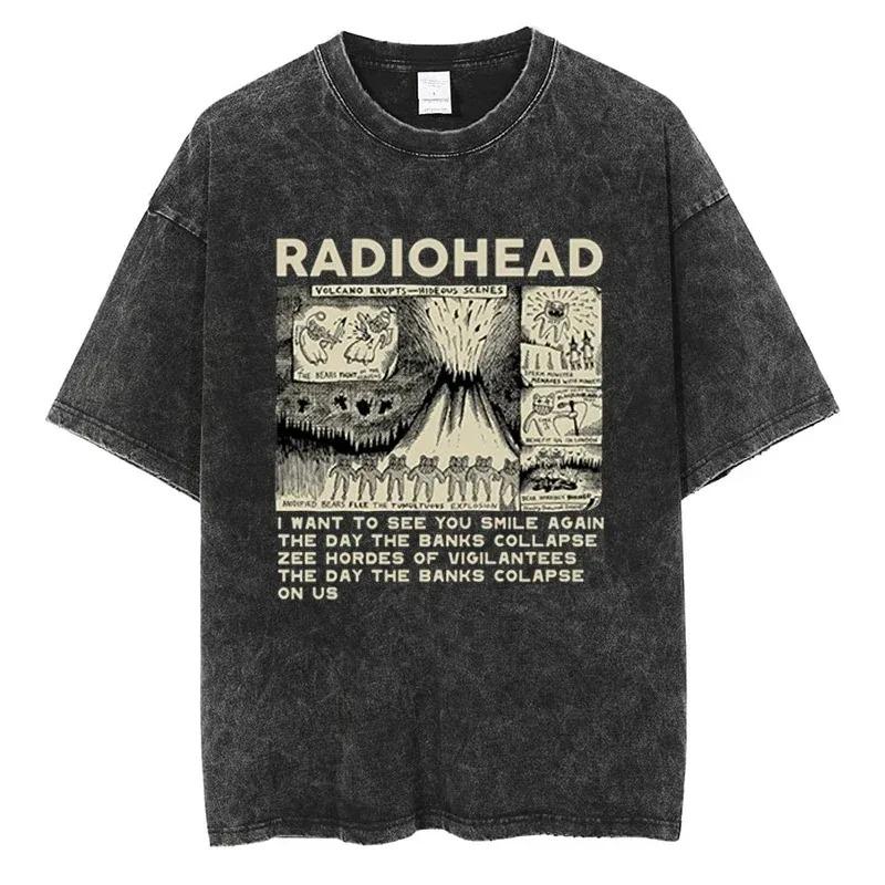 Tričko Radiohead Classic Retro Rock Band Grafika Tričko Oversized Kvalitní Bavlna Muži Ženy Streetwear Trička s krátkým rukávem