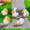 6 Pcs Mini Goose Figurines Resin Miniature White Goose Statues Bonsai Planter Goose Ornament for Micro Landscape Fairy Garden Decor