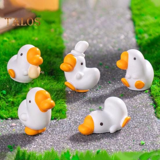 6 Pcs Mini Goose Figurines Resin Miniature White Goose Statues Bonsai Planter Goose Ornament for Micro Landscape Fairy Garden Decor