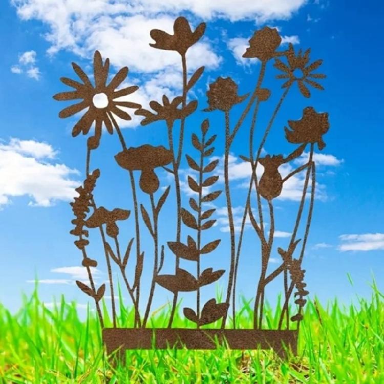 Durability Metal Yard Art Stakes Rusts Proof Decoration For Gardens Landscape Marking Weather Resistant