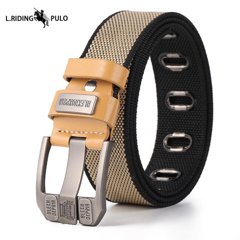 Men's Pin Buckle Canvas Belt Youth Overalls Belt Casual Durable Belt Fashion Trend All-match Belt