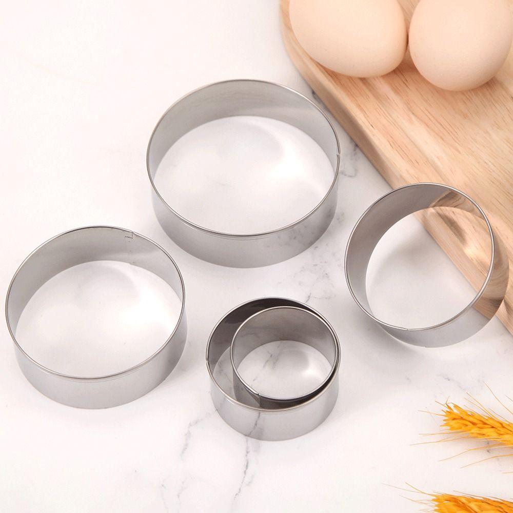 5 Stück/Set Runde Kreis Hochzeitstortenwerkzeuge Edelstahl Keks Mousse Ausstecher Neue Kuchenringform