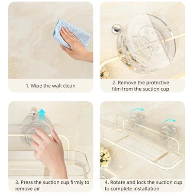 High Quality Suction Cup Storage Rack Punch Free Wall-Mounted Triangle Shelf Multifunctional Storage Shelf Home Use