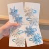 1 Pair Girls Hair Clip Blue White Snowflake Design Christmas Hair Pins Lightweight Hair Styling Tools Hair Accessories