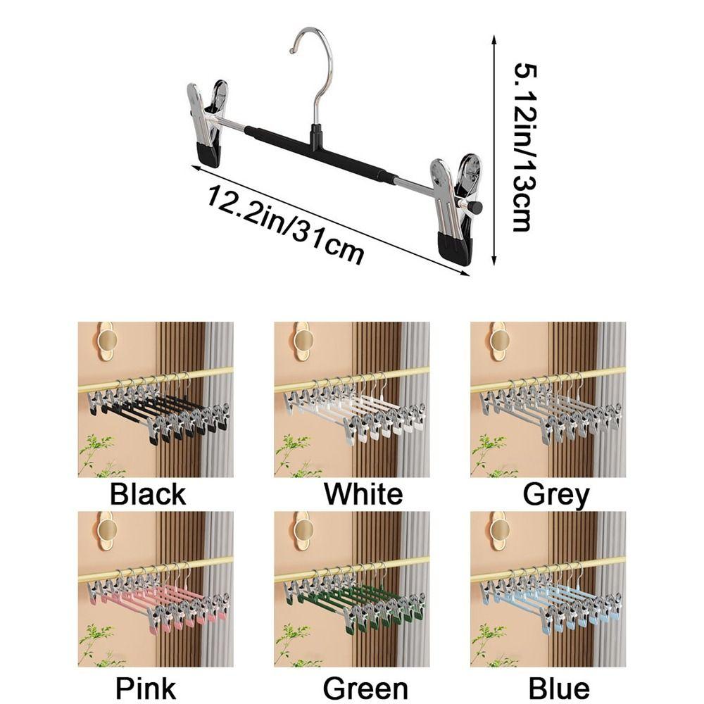 20Pcs Anti-slip Pant Hangers Stainless Steel Pants Clamp Closets Storage Organizer  Living Room