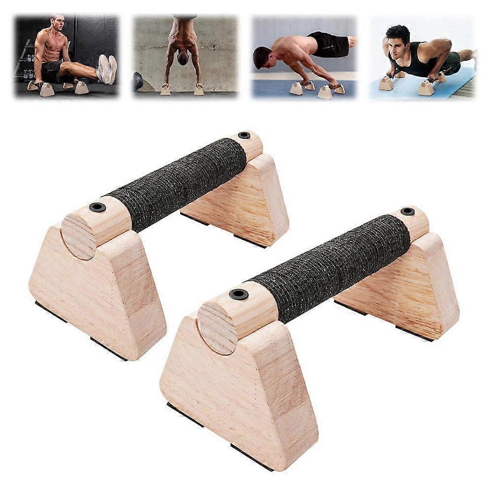 Wood Calisthenics Bar Solid Wood Parallettes Push-Up Bar For Home Gym Floor