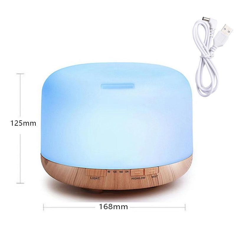 MUJI 500ML Ultrasonic Humidifier: Silent USB Desk Aromatherapy Lamp with Colorful Spray for Bedroom
