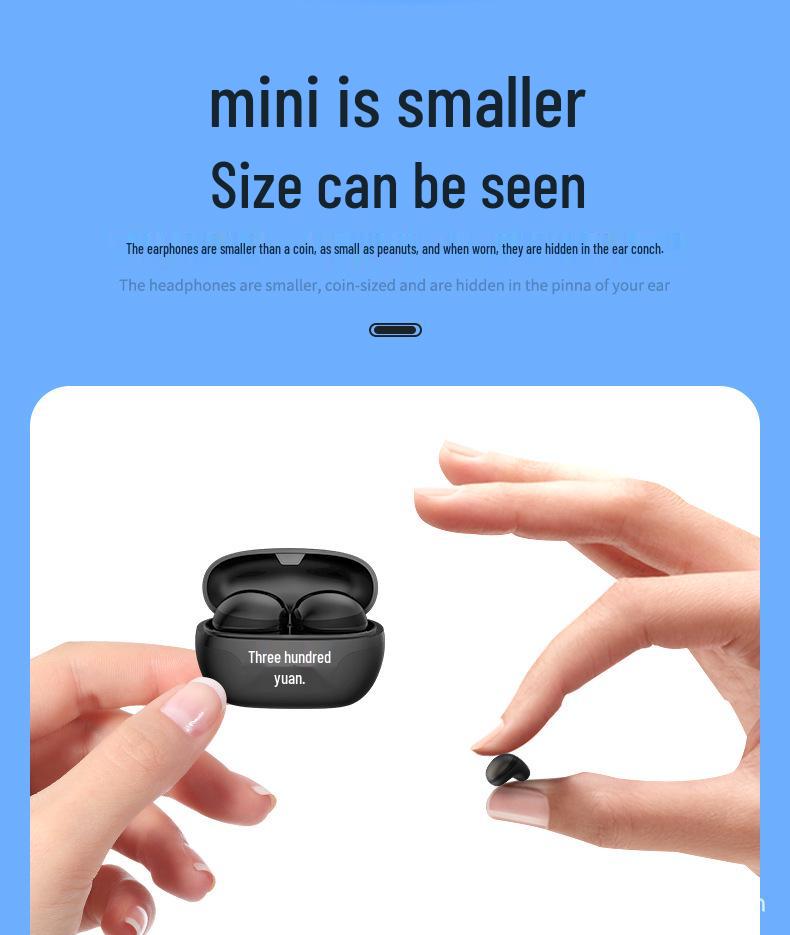 Ultra-Mini Wireless Bluetooth TWS Earbuds: Bean-Type, Sleep, Sports & Gaming Noise Cancelling