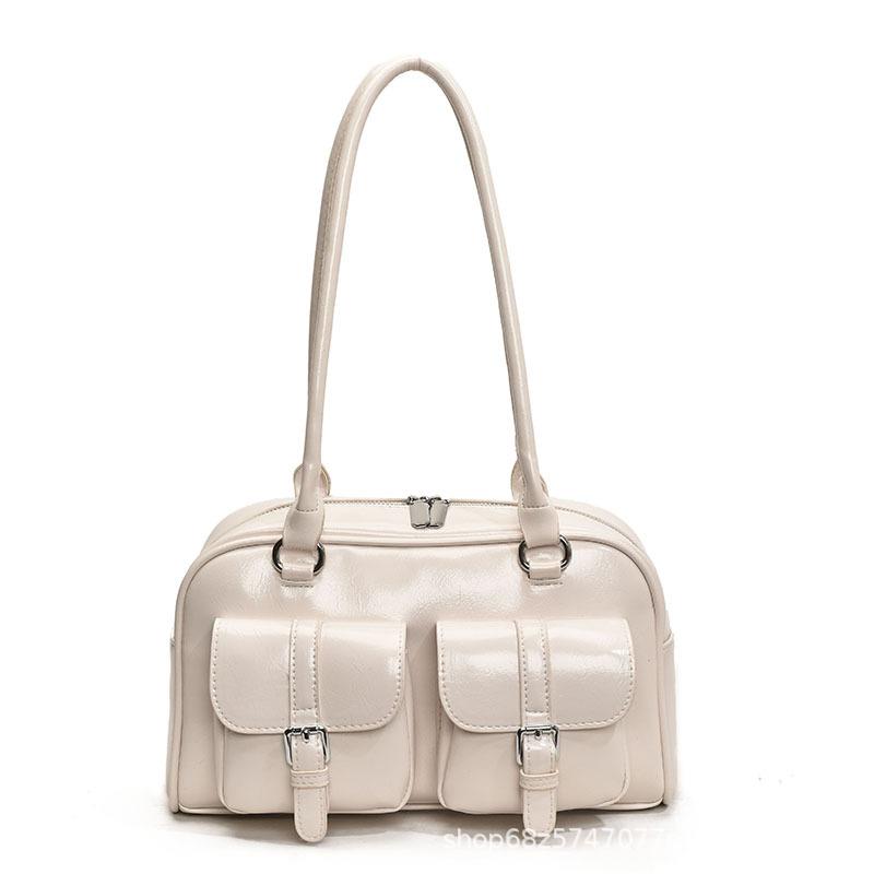 Niche Design Simple Retro Shoulder Portable Commuter Bag Women 2025 Fashion New High-end Bowling Bag