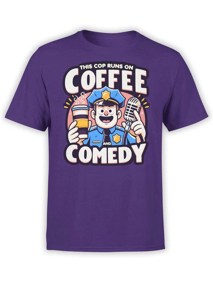 Police Tshirt Collection Coffee And Comedy Tshirt Unisex S