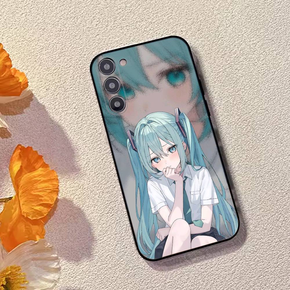 Cartoon Anime  H-Hatsunes MIku Phone Case Black Silicone Soft For Samsung Galaxy A73,A72,A71,A70,A53,A52,A51