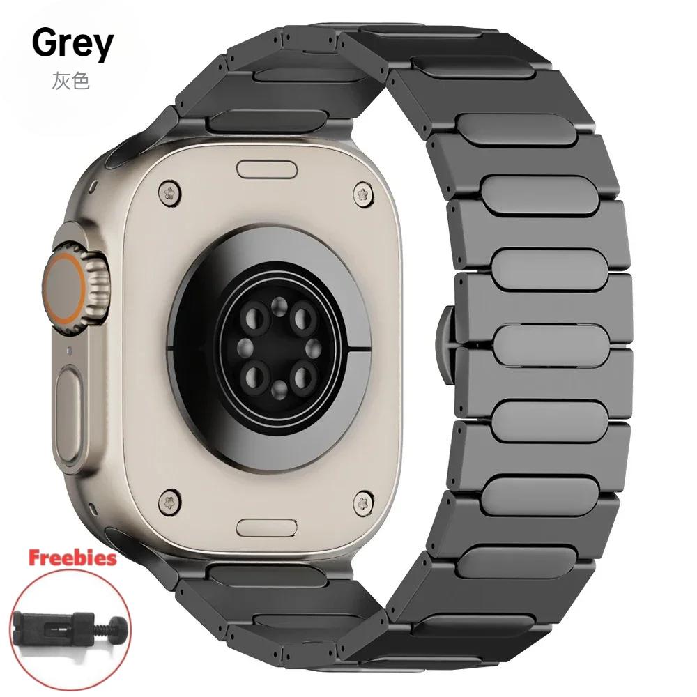 Πολυτελές Βραχιόλι Τιτανίου Για Apple Watch 10 46mm Ultra 2/1 49mm Μεταλλικό Ανδρικό Λουράκι Για iWatch Series 9 8 7 6 5 se 42mm 44mm 45mm Correa