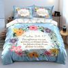 Inspirational Psalm Floral Design Set  Kid's and Adults' Bedroom Decor, Exquisite Three-piece Bedding Set Gift