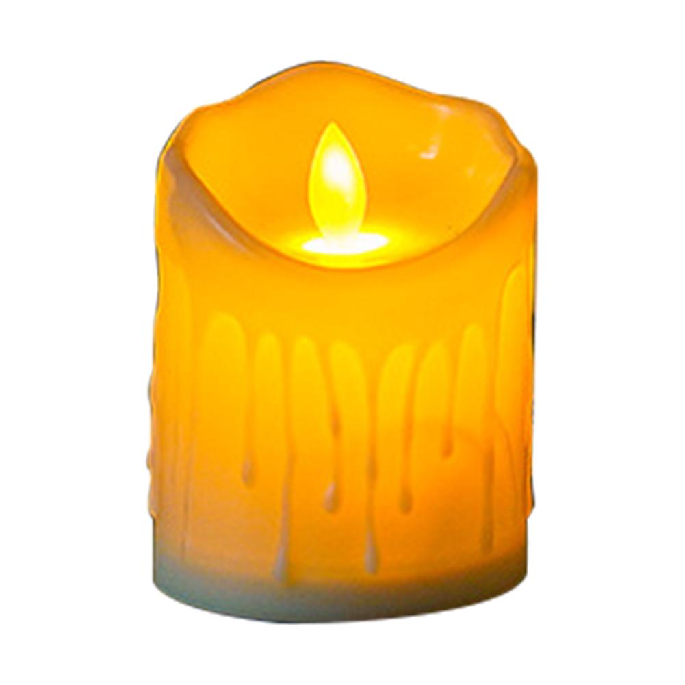 

5cm Flameless LED Tealight Battery Operated Smooth Electrical Candles PP Simulation Flickering Pillar Candles for Party Festive