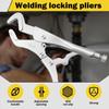 Vice Grips Pliers Set, Curved Jaw Locking Pliers, Adjustable Solid Pipe Clip Repair Welding Pliers, Fast Release Needle Nose Vice Grips, C-clamp Ice