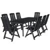 Day and Night - Day and Night Garden Dining Set 9 Pieces Anthracite Gray Plastic