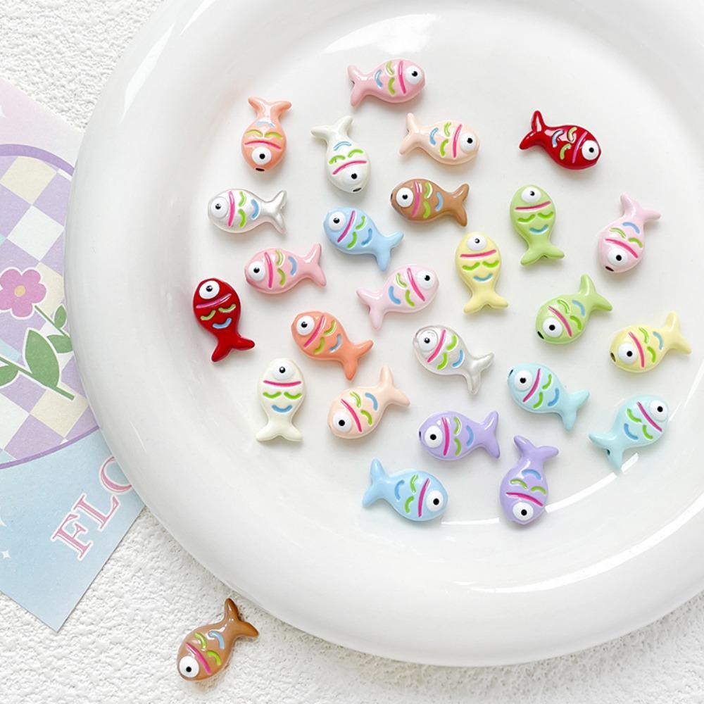 10pcs Colorful Mini Fish Beads Handmade Craft Jewelry Making Material  DIY Accessories
