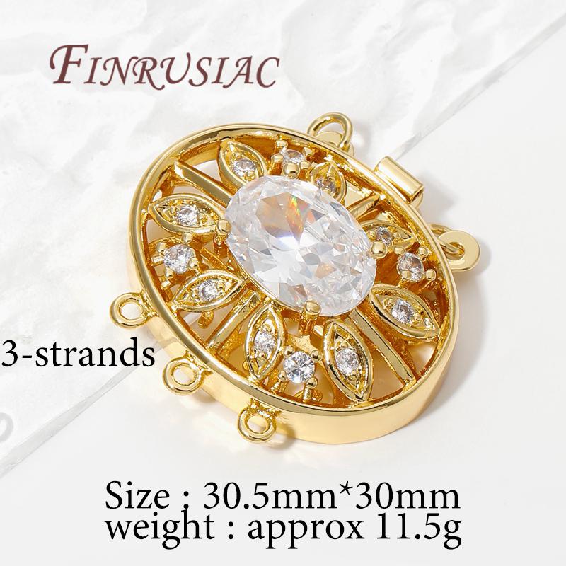 18K Real Gold Plated Brass with Zircon Bracelet Clasps,Connectors For Jewelry Making DIY Necklace Fasteners For Bracelets