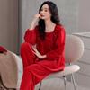 Pajamas Women'S Autumn And Winter Island Velvet Red Natal Year Women'S Thin Velvet Loungewear Suit Winter