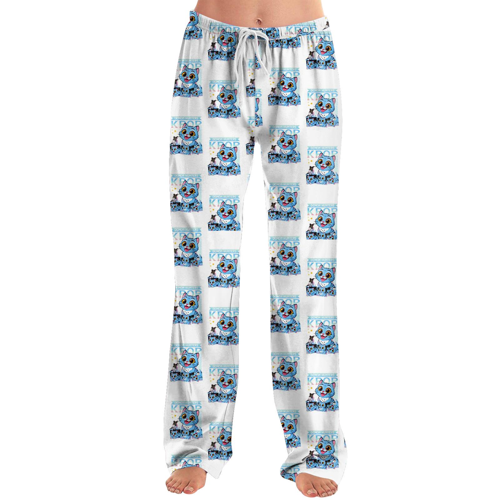 

Женские пижамные штаны, одежда для сна, повседневные брюки с эластичной резинкой на талии, удобные прямые свободные брюки для йоги XXL