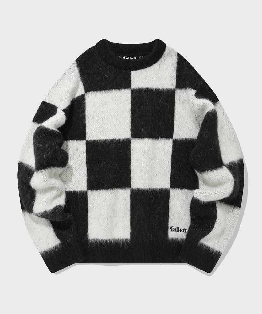 FALLETT Checkerboard Knit Black