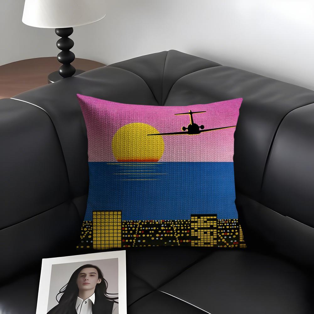

Hiroshi Nagai Fashion Cushion Cover Natural Linen Organic Fabric DoubleSided Printing Sofa Home Decor Gift Pillow Case 30x30cm
