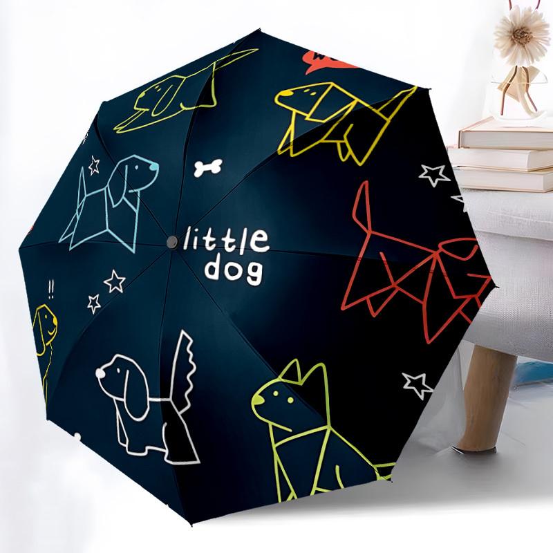 1 pièce Chiens Petit Parapluie à Ouverture/Fermeture Automatique Parapluie Pliant Compact, Parapluie Portable Toutes Saisons pour Femmes/Hommes F1124296