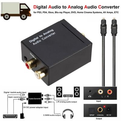 Dijital Ses Çözücü Amplifikatör Taşınabilir 3,5 mm Jak Koaksiyel Optik Fiber Dijitalden Analoga Ses