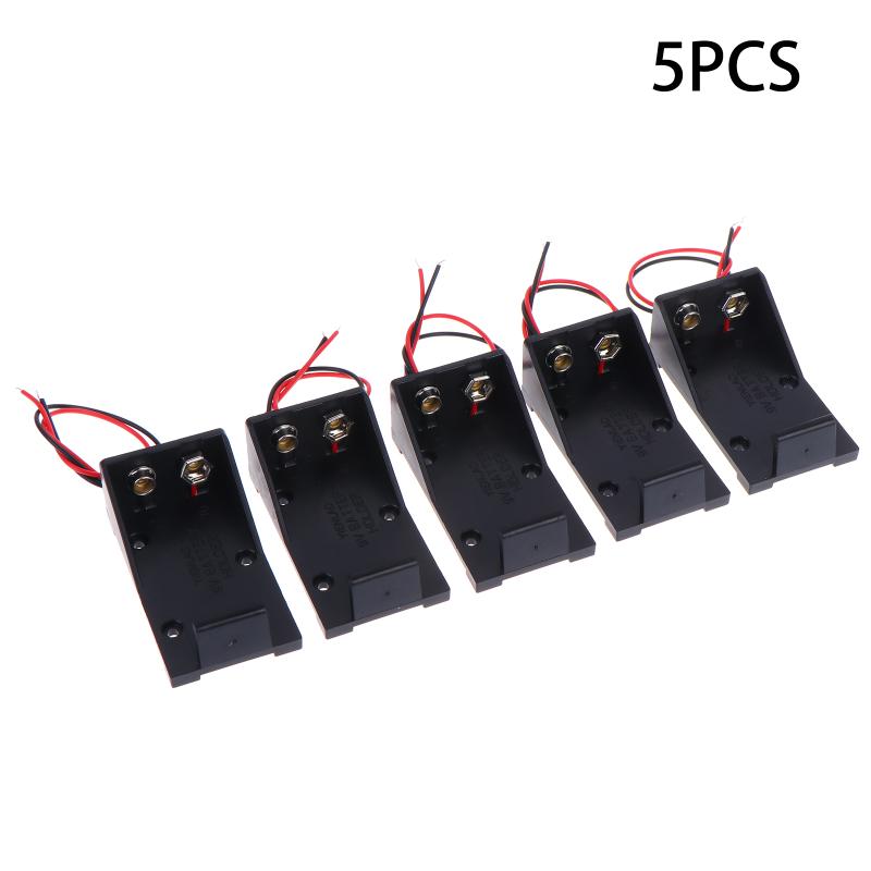 5PCS 9V Battery Clip Holder 9V Battery Case 9V Battery Box With Wire Leads DIY Accessories