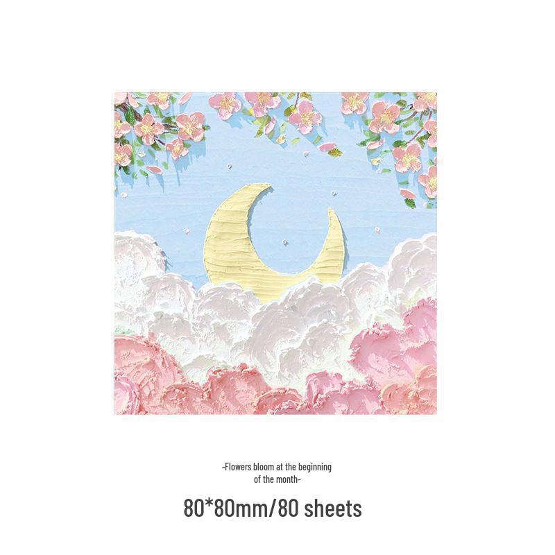 

3D Масляная пастель Липкие заметки - Высококачественные корейские блокноты-планеры с клейкой основой, Девчачий Ins-стиль