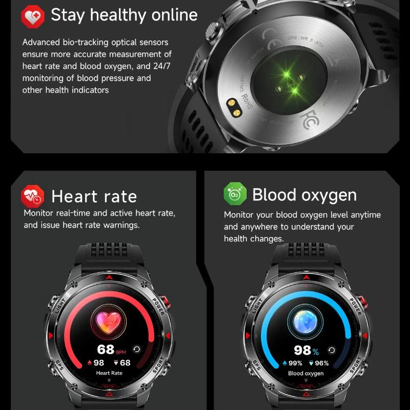 2026 T-Rex 3 Ultra GPS Smartwatch 10ATM Wasserdicht Dual-Band GNSS Kompass Militärstandard Saphirglas Anrufe Lange Akkulaufzeit Herren Outdoor Smartwatch