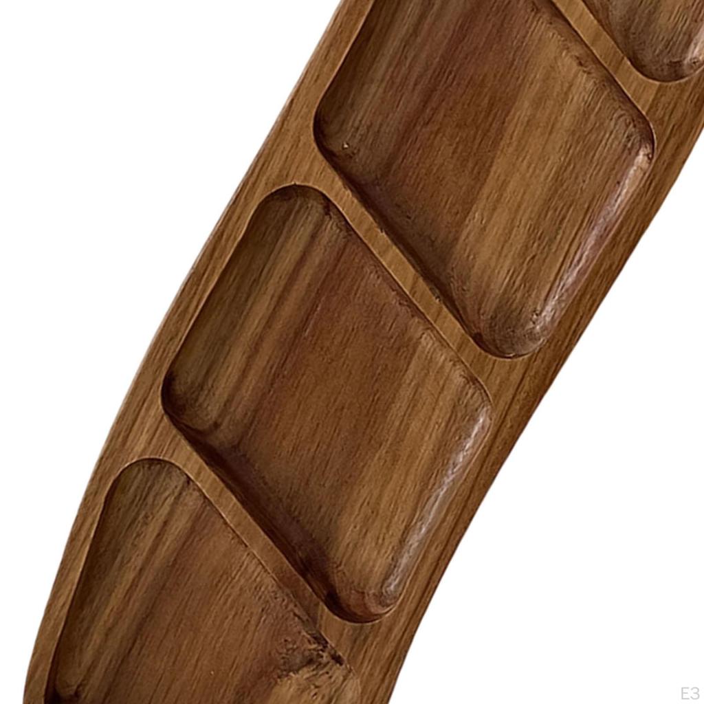 Divided Serving Tray Wood for Party Dish Multipurpose Elegant Snack Plate Appetizer