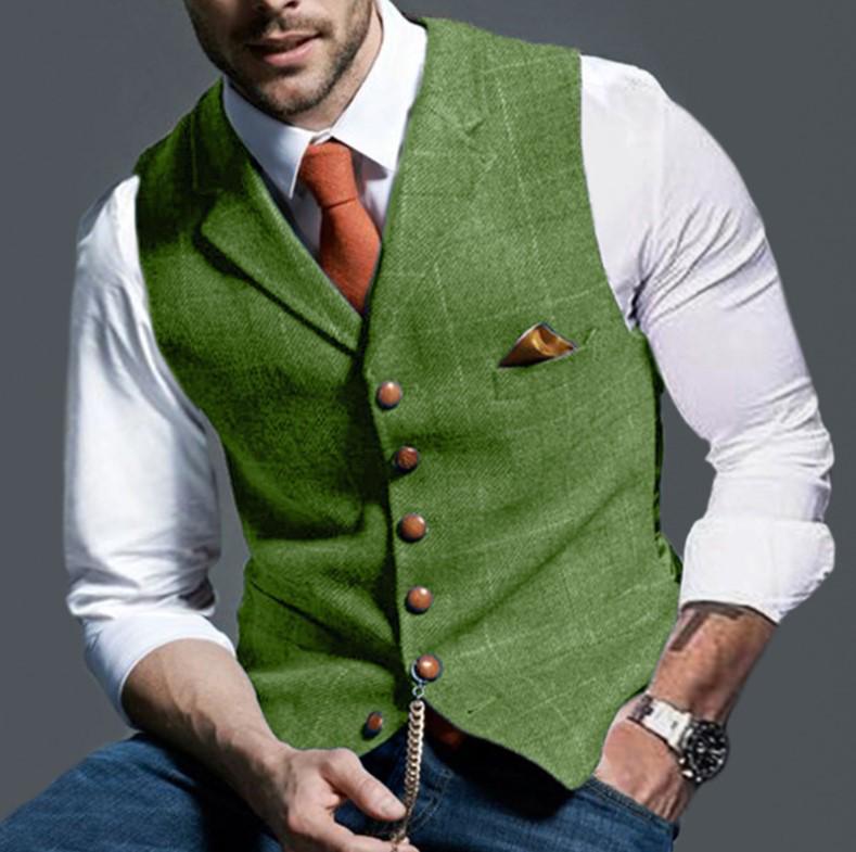 

Men s Slim Casual Plaid Vest for Spring and Fall XXL