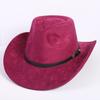 Popular European and American classic suede western cowboy hat men's and women's fashion LO style peach heart cowboy hat