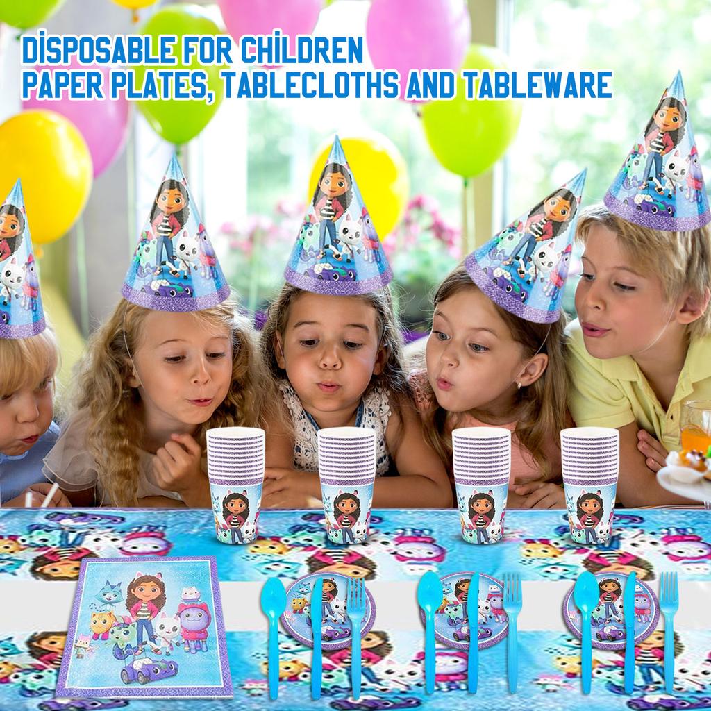 Birthday Venue Decoration: Children's Disposable Paper Plates, Tablecloths, Tableware