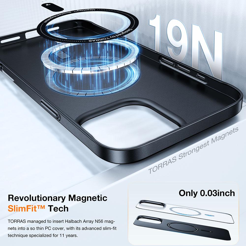 

For iPhone 16 Pro Max Case Compatible with MagSafe Hard PC Shockproof Phone Cover Black