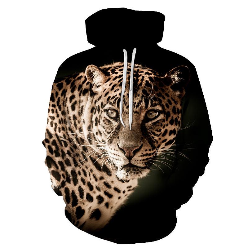 

2024 Повседневные мужские толстовки с 3D-принтом с изображением животных-леопарда, свитшоты для мужчин и женщин, забавные пуловеры с тигром, топы большого размера с капюшоном S