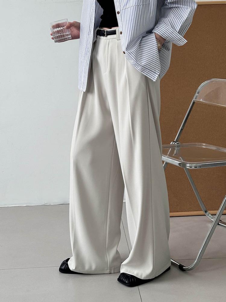 Modische plissierte Hose mit weitem Bein für Damen, hohe Taille, gerade, locker, Anzughose, weiblich, Frühling 2026