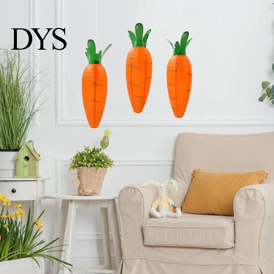 Carrot Paper Lantern Easter Easy to Carry Bright Color Cute Shape Festival Decoration Home Decor