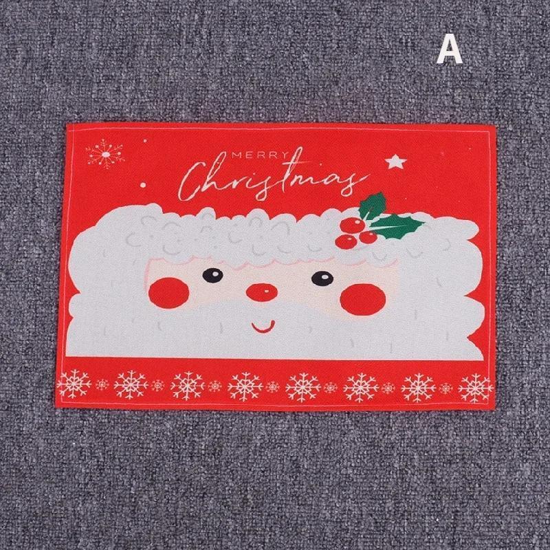 

Creative New Christmas Home Table Decor Mat Placemats Non Slip Tablemat Old Man Party Xmas Ornaments Desktop Desk Mat Supplies 1