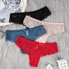 Sexy Lace Thong Women Low Waist Panties Transparent Hollow Out Lingerie Comfortable Elastic Underwear