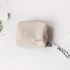 Solid Color Coin Purse Large Capacity Corduroy Sanitary Napkin Storage Bag Multifunctional Storage Bag Multi-Purpose Use