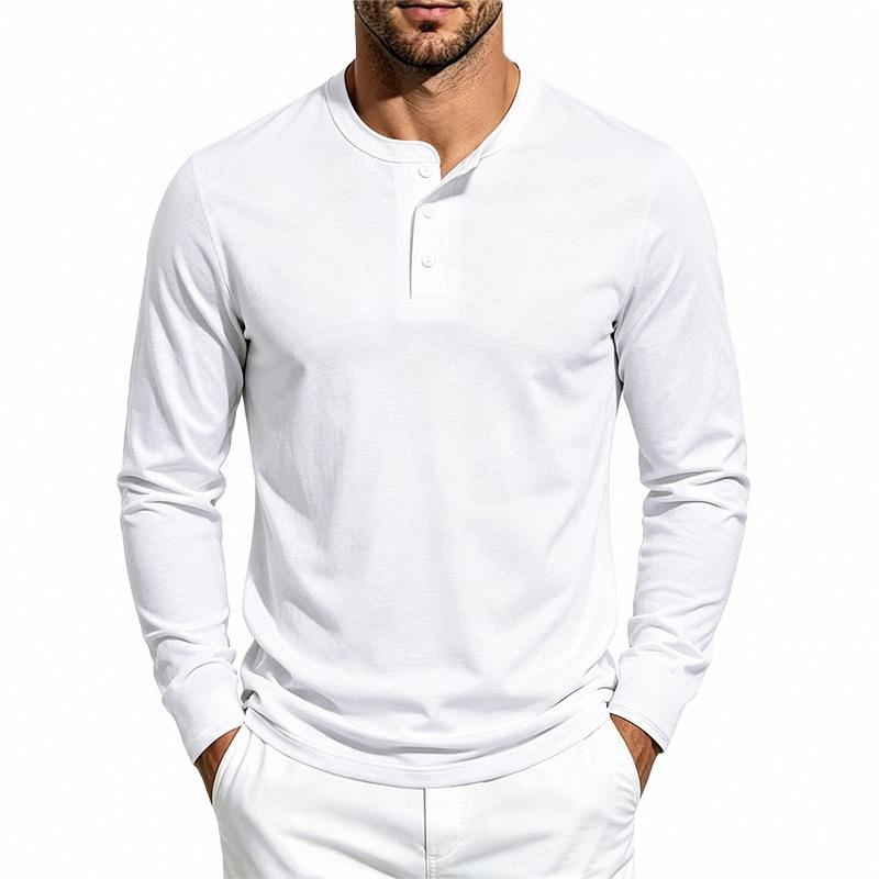 Herren S EU Größe Langarm T-Shirt Slim Fit Lässig Basisschicht
