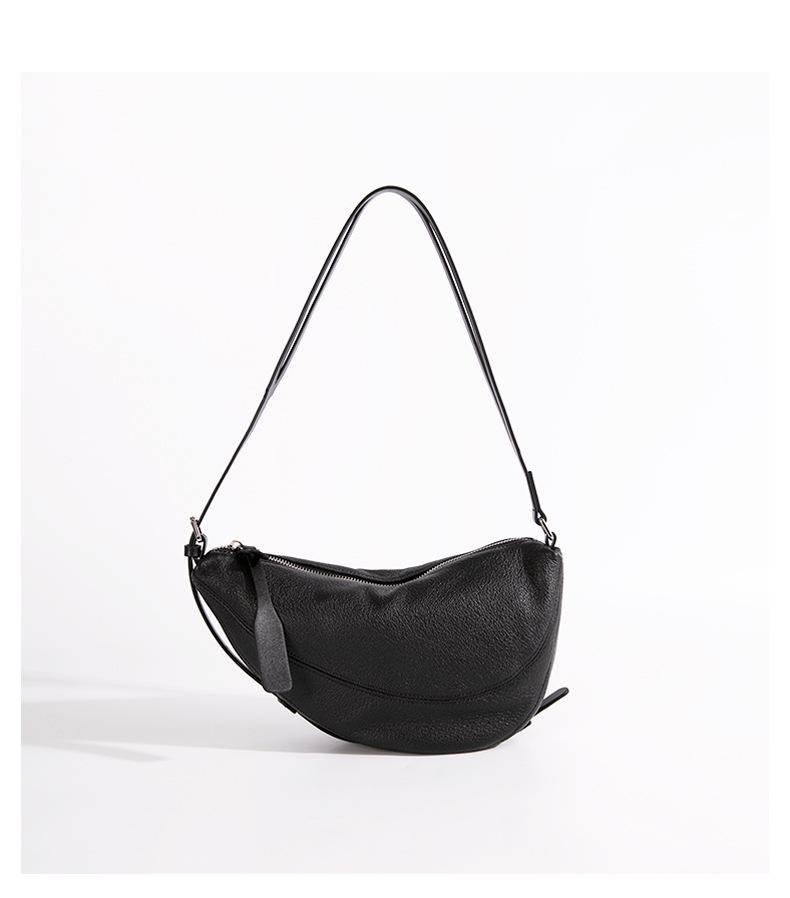 

2025 New Style Genuine Leather Women s Crossbody & Shoulder Dumpling Saddle Bag чёрный