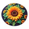 3D Sunflower Floor Mat Non-Slip Absorbent Bathroom Rug Quick-Dry Round Floral Area Rug for Farmhouse Bedroom Entryway Living Room