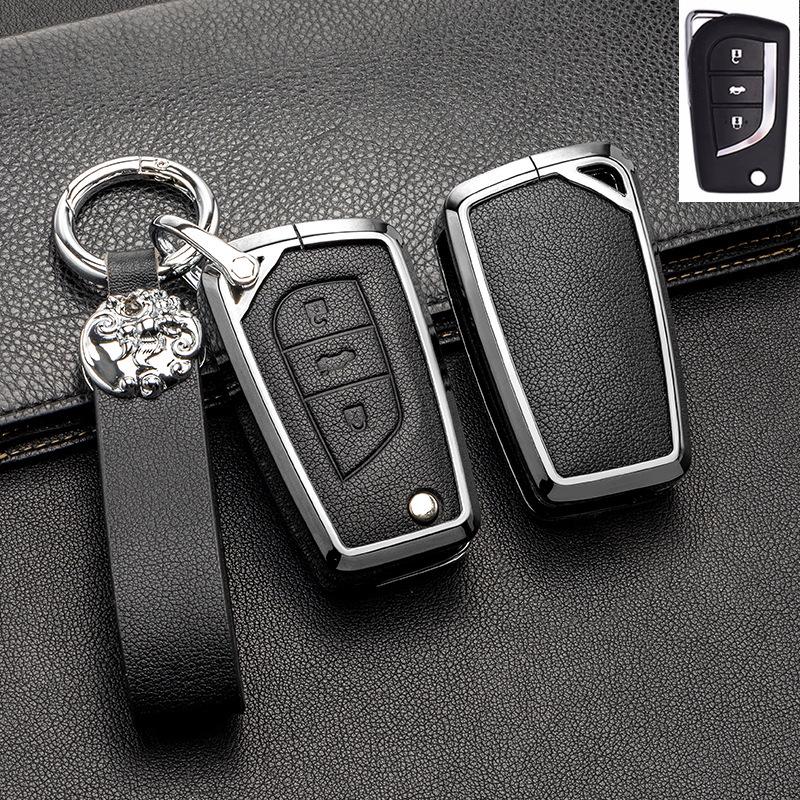 Full-Cover Metal Key Case for Toyota Corolla, RAV4, Rongfang, Wilanda, Levin, Camry