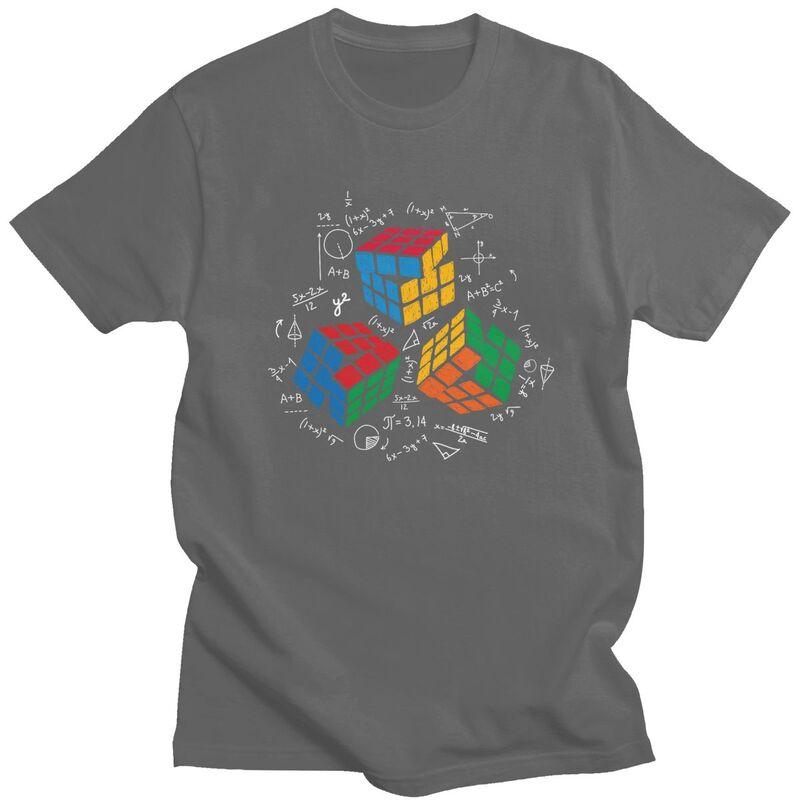 Custom Male Math Rubiks Cube T Shirts ShortSleeve Cotton Tshirts Tshirt Leisure Geek Teacher Gift Tees Loose Fit Clothing