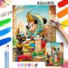 Digital Oil Painting Egyptian Mickey Mouse Pharaoh Art Handmade Diy Gift Home Decoration
