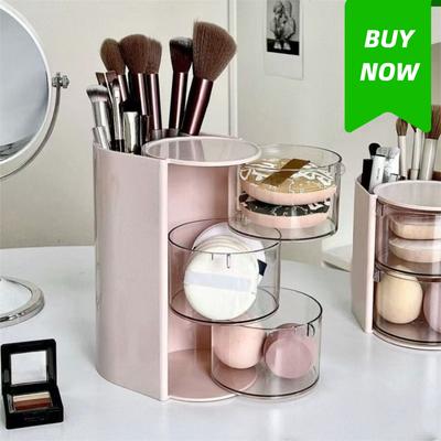 3-Schicht Make-up Pinselhalter Transparent INS Schmuck Organizer Box Staubdicht Große Kapazität Kosmetik Aufbewahrungsbox Puderquaste
