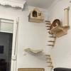Wandmontiertes Kratzmöbel für Katzen Katzenturm Kletterstangen für Katzen Kratzbaum Haustier-Wandstufen zum Schlafen Spielen